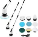 UNETRI 9 in 1 Cordless Electric Spin Scrubber Cleaning Brush Wet & Dry Brush (White)